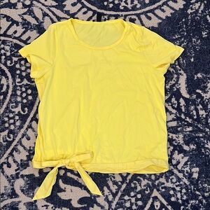J. Crew Yellow Short Sleeve T-Shirt with Tie Front